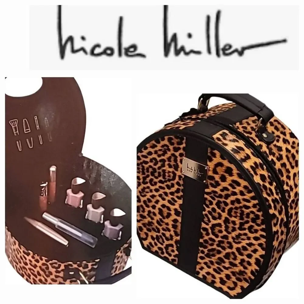 Nicole Miller‎ Tortoise Hard Shell Cosmetic Travel Case